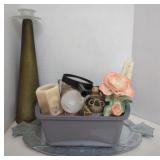 Oval Vanity Glass Makeup Mirror (12"×11") Candles