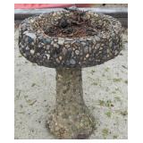 Vtg Pebble/Rock Birdbath (22"T)