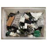 Bin w/ Village Decor Including Trees, Light