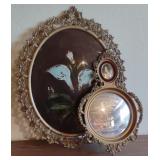 Convex Brass Framed Artwork (approx 20"x 25") &