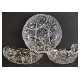 Cut Crystal Dishes, Largest approx 8"L