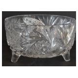 Cut Crystal Bowl, approx 8" x 4.5"