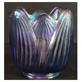 Fenton Purple Irridescent Votive Holder, approx 3"
