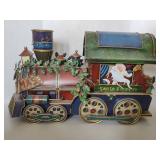 Tin Christmas Locomotive Decor 30"