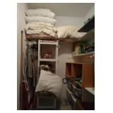 Shelf/Rack Contents Including Blankets, Pillows,