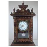Vtg Wood Clock (Works) 22"×11"×6"