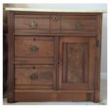 Vtg Wash Stand 2-Toned w/ Marble Top