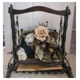 Vtg Mini Wood Swing Bench w/ Boyd