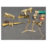 Remington Gold-Toned & Brass Tie Clips & Pins