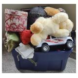 Misc. Tote Including Stuffed Animals, Board Game,