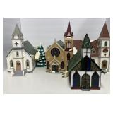 Assorted Department 56 Snow Village ChurchesUp