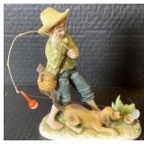 Lefton KW652 Boy Fishing Porcelain Figurine