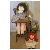 Assorted Dolls Including Vtg. Raggedy Ann,