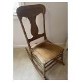 Vtg. Carved Wooden Nursing Rocking ChairApprox