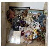 Contents of Closet: Stuffed Bears, Bedding and
