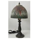 Glass Shade Table Lamp Appr 16 in