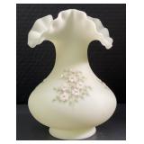 Frosted Glass Floral VaseAppr 7 in