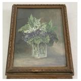 Wood Floral Jewelry Box Appr 9.5x7.5x3 in