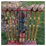Vtg Wood Croquet Set
