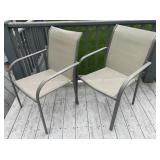 Pair of Metal Frame Nylon Patio Chairs Approx