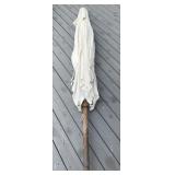 Wooden Framed Nylon Patio Umbrella Approx 9ft