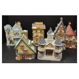 Ceramic Village Buildings Including City Hall,