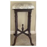 Stone Top Table Appr 14.5x14.5x29 in