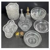 Lot w/ Cut Glass Bowls, Bells, And Salt And