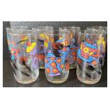 Set of 7 Painted Tumbler Glasses Approx 7in