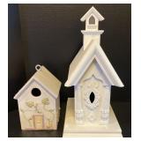 Ceramic and Wooden Decorative Birdhouses Up to