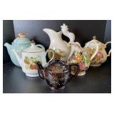 Assorted Ceramic Teapots Up to 10in