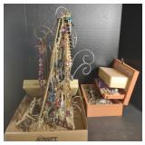 Lot of Costume Jewelry & Jewelry Boxes, Tallest