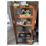 Wooden 6 Tier Shelving Unit with Glass