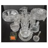 Lot of Glass/Crystal Candy Dishes, Cups, Bowls, &