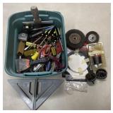 Lot w/ Band Saw Blades, Grinders, Screwdrivers,