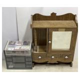 Wood Jewelry Box w/ Mirror And Sort Store All 13