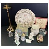 Brass Art Deco Inspired Candle Stick, Ceramic