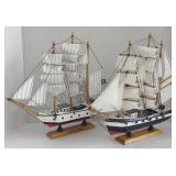 Wooden Sail Boat Replicas 11"x10" Bidding 2x