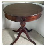 Wood Round Accent / Side Table w/ DrawerAppr
