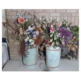 Ceramic Planter Pots w/ Faux Flowers 20"Bidding