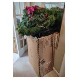 Box of Christmas Tree Parts w/ Ornaments &