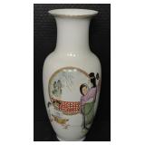 Ceramic Oriental Tall Flower Vase 15"