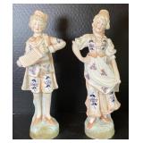 Boy with Accordion and Lady in Dress Porcelain