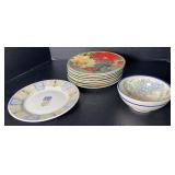 Poinsettia Ceramic Plates and Hydrangea Pattern