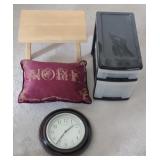 Lot w/ Wooden Stool, Plastic 2-Drawr Organizer,