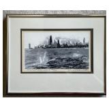 Framed Artwork Chicago Shoreline Signed James H.