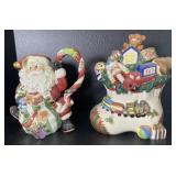 Fitz and Floyd Santa Claus Pitcher and Omnibus