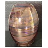 Pastel Spiral Pattern Glass Spherical Vase