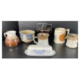 Assorted Stoneware Crocks, Mugs and Pfaltzgraff
