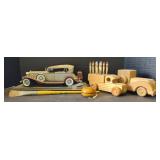 Wooden Cars, Paintbrush, & 1932 Cadillac Sport